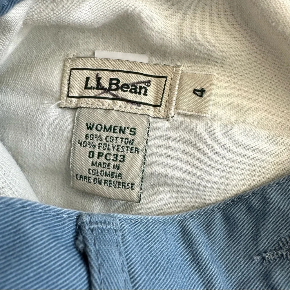 L.L. Bean Vintage Women's Chino Shorts Blue A-line High Waist Size 4 - Picture 4 of 10